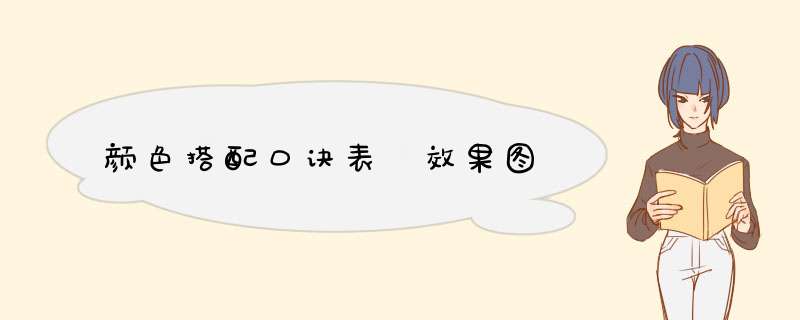 颜色搭配口诀表 效果图,第1张